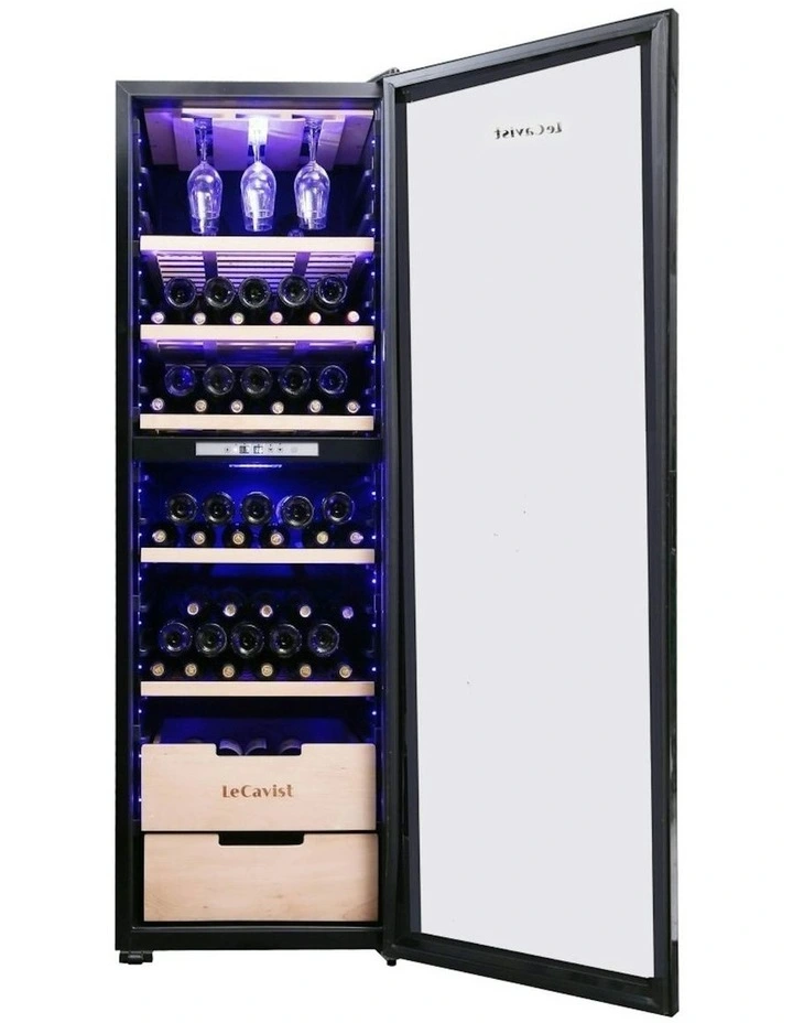 Freestanding 226 Bottle Dual Zone Wine Cabinet in Black image 5