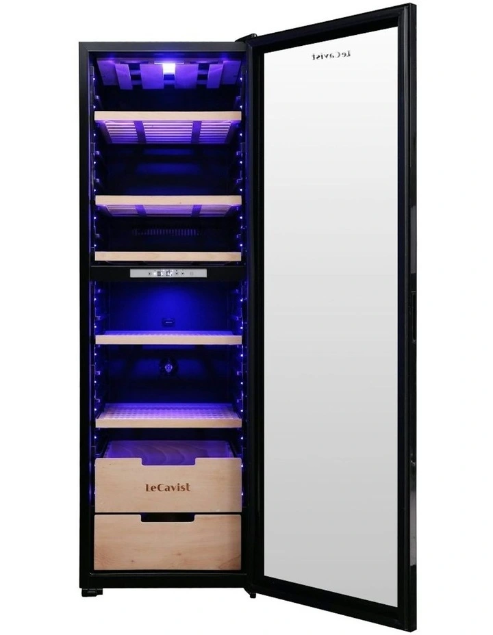 Freestanding 226 Bottle Dual Zone Wine Cabinet in Black image 6