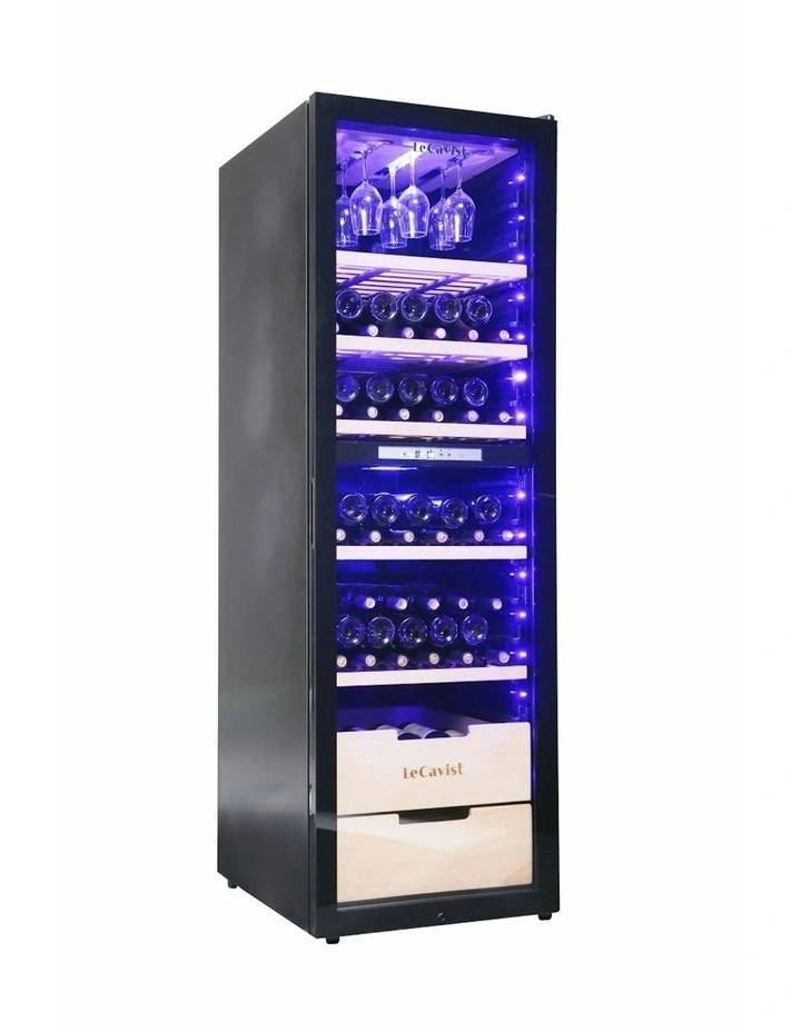 Freestanding 226 Bottle Dual Zone Wine Cabinet in Black image 7