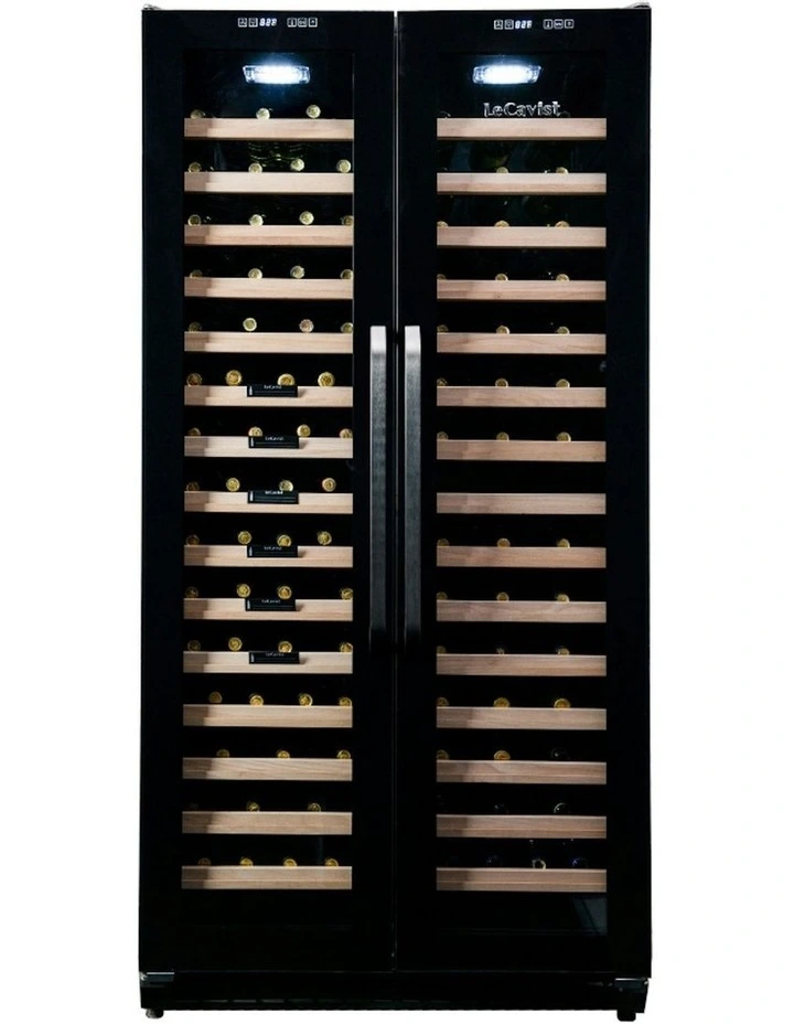 188 Bottle Dual Zone Side by Side Built-in Wine Cabinet in Black image 1
