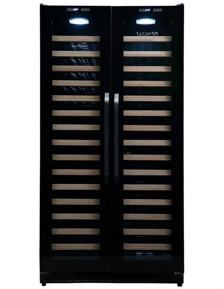 188 Bottle Dual Zone Side by Side Built-in Wine Cabinet in Black image 4