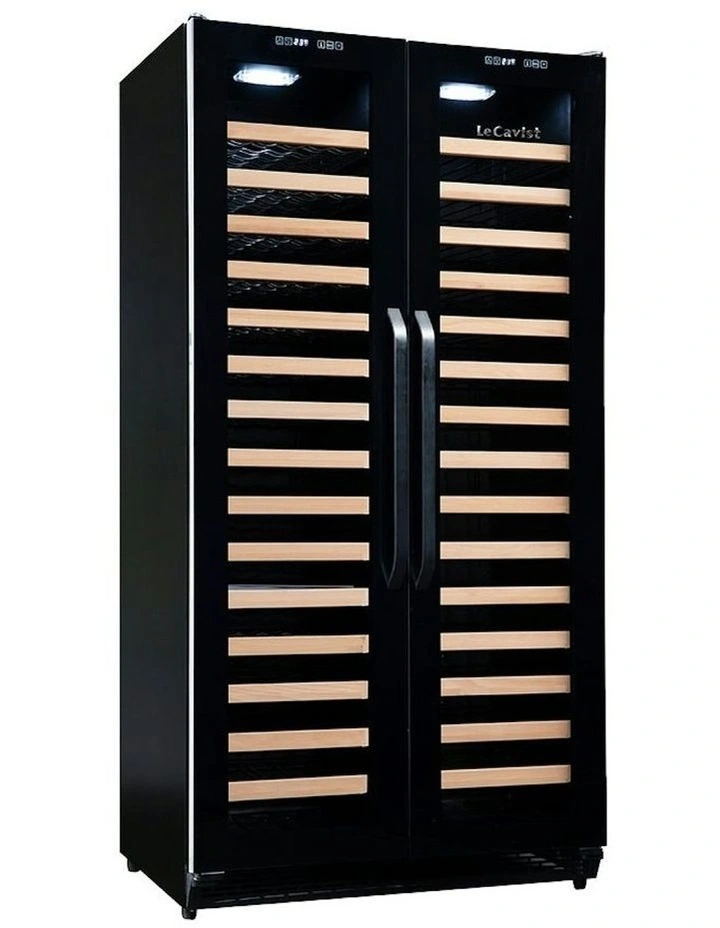 188 Bottle Dual Zone Side by Side Built-in Wine Cabinet in Black image 5