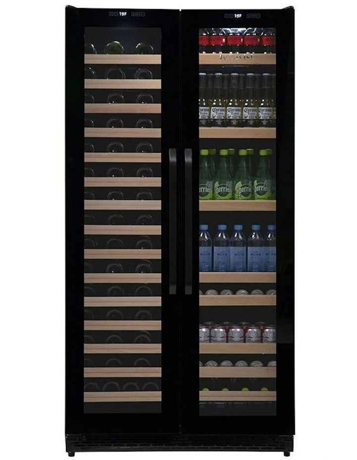 188 Bottle Dual Zone Side by Side Built-in Wine Cabinet in Black image 7