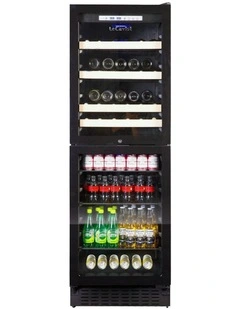 Built-in 220 Bottle Dual Zone Wine and Beverage Cabinet in Black