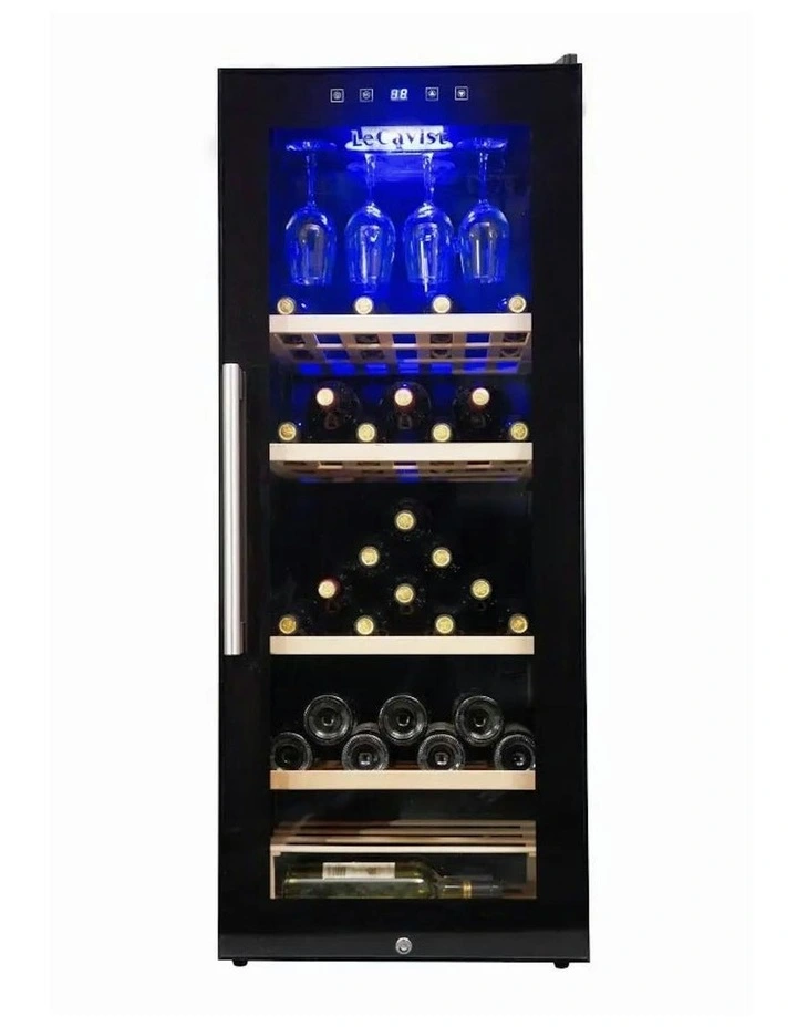 Freestanding 97 Bottle Single Zone Wine Cabinet in Black image 1