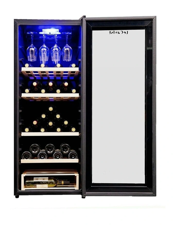 Freestanding 97 Bottle Single Zone Wine Cabinet in Black image 7