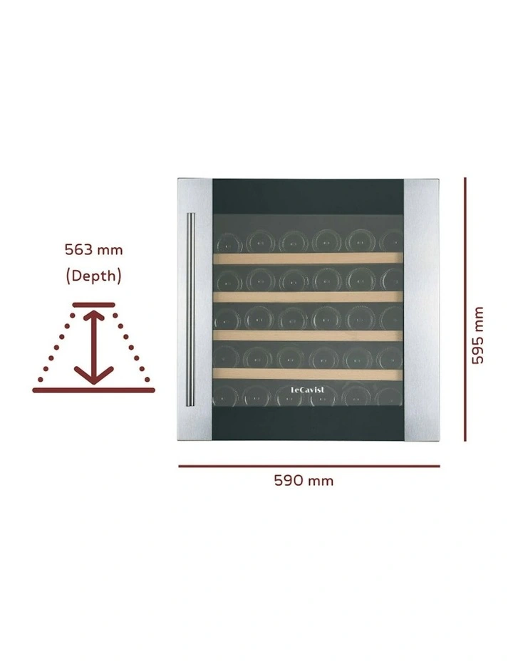 Wine Cabinet Fridge 36 Bottle Single Zone Built-in in Stainless Steel image 2