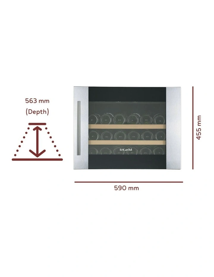 Wine Cabinet Built-In 28 Bottle in Stainless Steel image 3