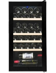Wine Cabinet Single Zone Freestanding 63 Bottle in Black