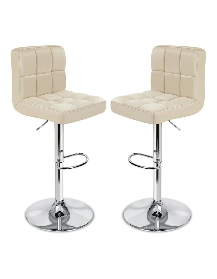 ALFORDSON Bar Stools L Shape Beige Ralph x2 image 1