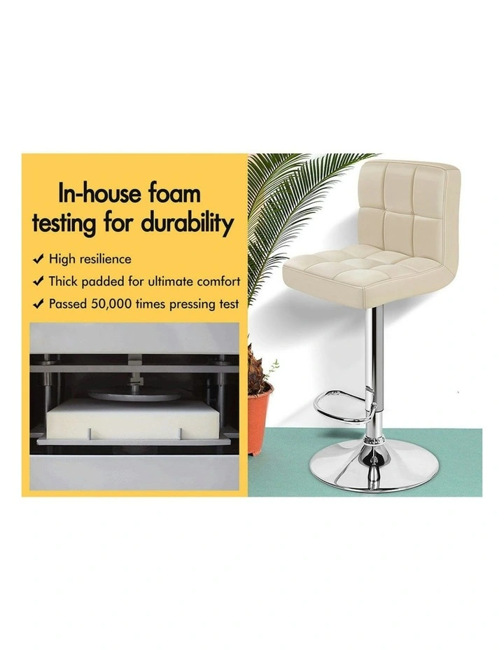 ALFORDSON Bar Stools L Shape Beige Ralph x2 image 3