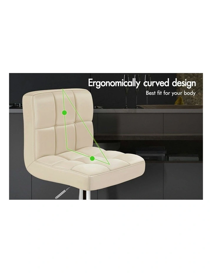 ALFORDSON Bar Stools L Shape Beige Ralph x2 image 5