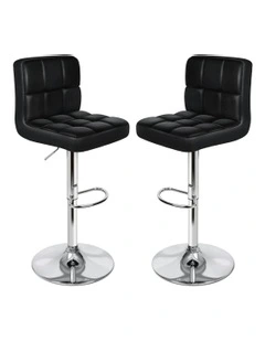 ALFORDSON Bar Stools L Shape Black Ralph x2