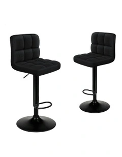 L Shape Bar Stools 2 Pieces in Black