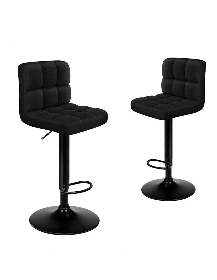 L Shape Bar Stools 2 Pieces in Black image 1