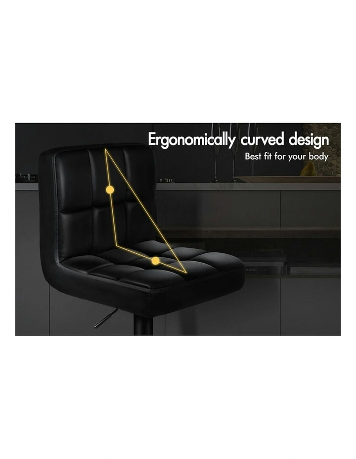 L Shape Bar Stools 2 Pieces in Black image 5