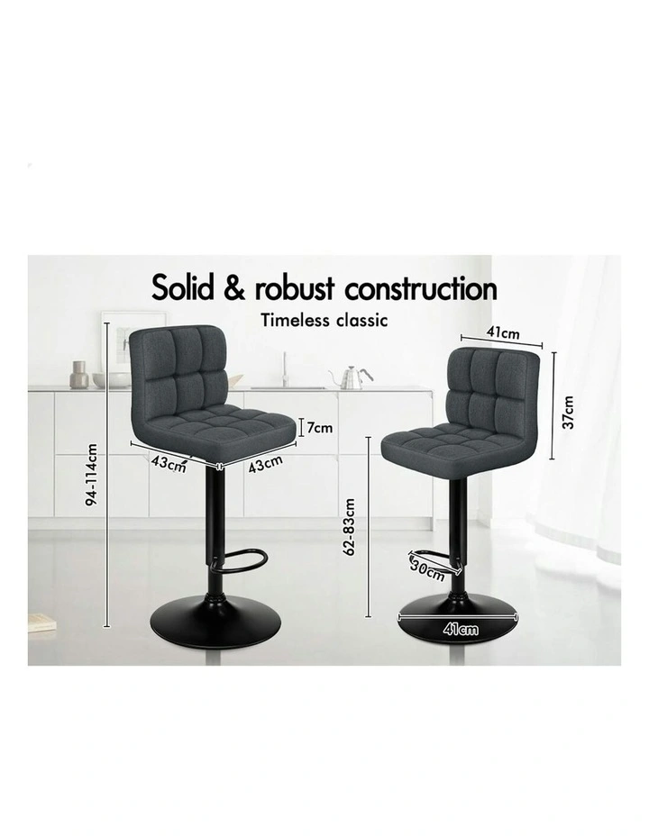 Alfordson Bar Stools L Shape Grey Ralph X2 image 7