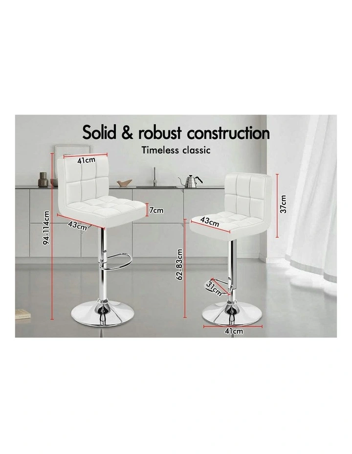 ALFORDSON Bar Stools L Shape White Ralph x2 image 7