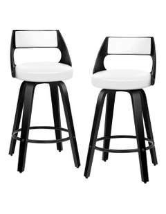 ALFORDSON Set of 2 Eden Elegant Modern Style Bar Stools (Black, White)
