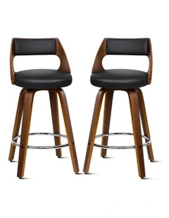 Eden Elegant Modern Style Bar Stools 2 Pieces in Black