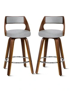 ALFORDSON Set of 2 Eden Elegant Modern Style Bar Stools (Light Grey)