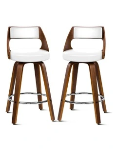 ALFORDSON Set of 2 Eden Elegant Modern Style Bar Stools (White)