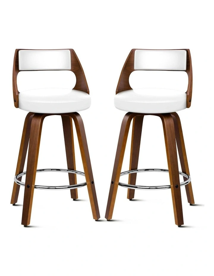 ALFORDSON Set of 2 Eden Elegant Modern Style Bar Stools (White) image 1