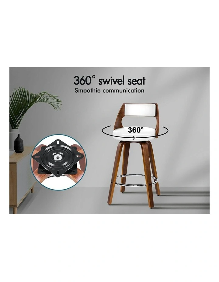 ALFORDSON Set of 2 Eden Elegant Modern Style Bar Stools (White) image 3