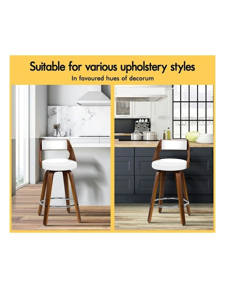 ALFORDSON Set of 2 Eden Elegant Modern Style Bar Stools (White) image 4