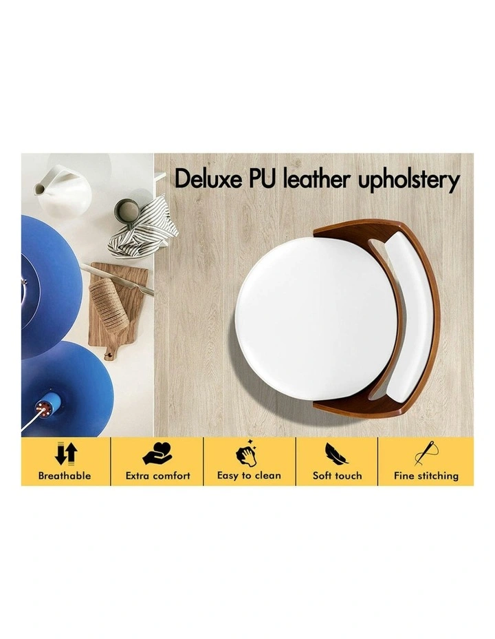 ALFORDSON Set of 2 Eden Elegant Modern Style Bar Stools (White) image 5