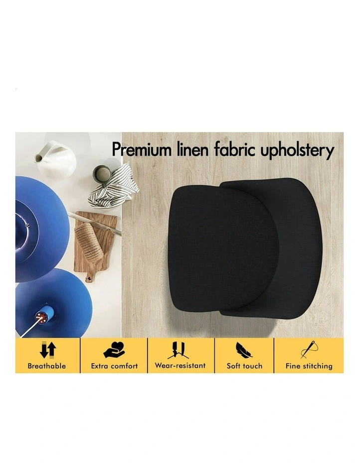 ALFORDSON 2x Swivel Bar Stools Kitchen Dining Chair Cafe Metal All Black image 5