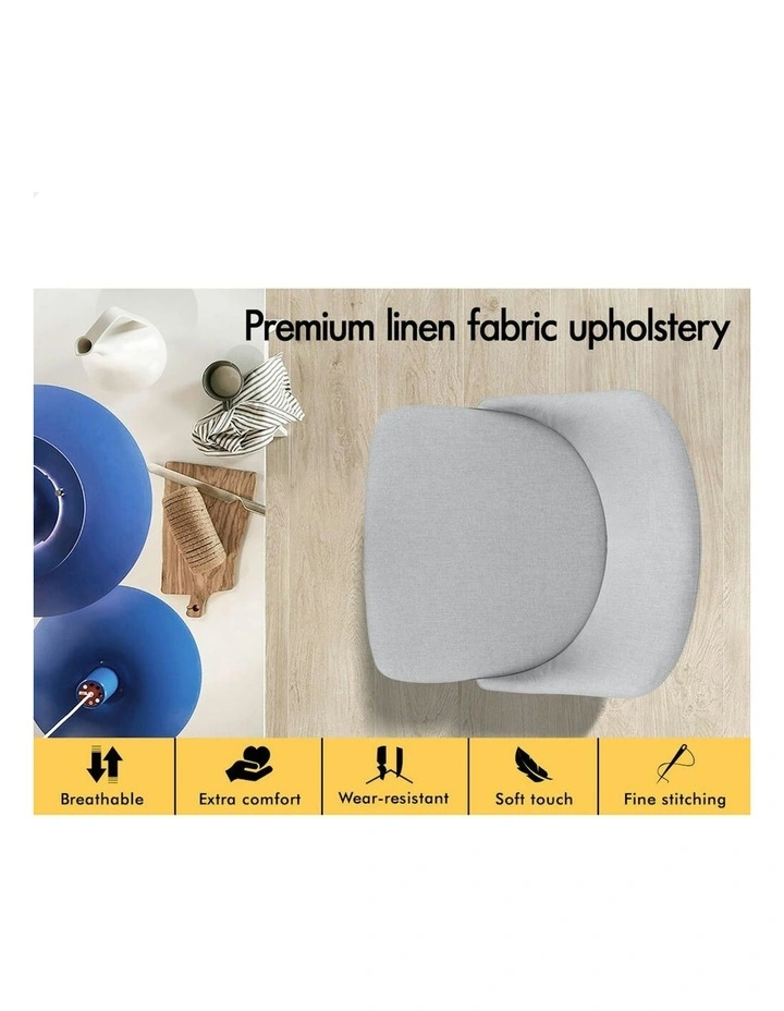 ALFORDSON 2x Swivel Bar Stools Kitchen Dining Chair Cafe Metal Light Grey image 5