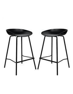ALFORDSON Bar Stools Seamless Design Stools Black Finn x2