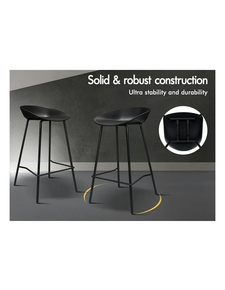 ALFORDSON Bar Stools Seamless Design Stools Black Finn x2 image 3