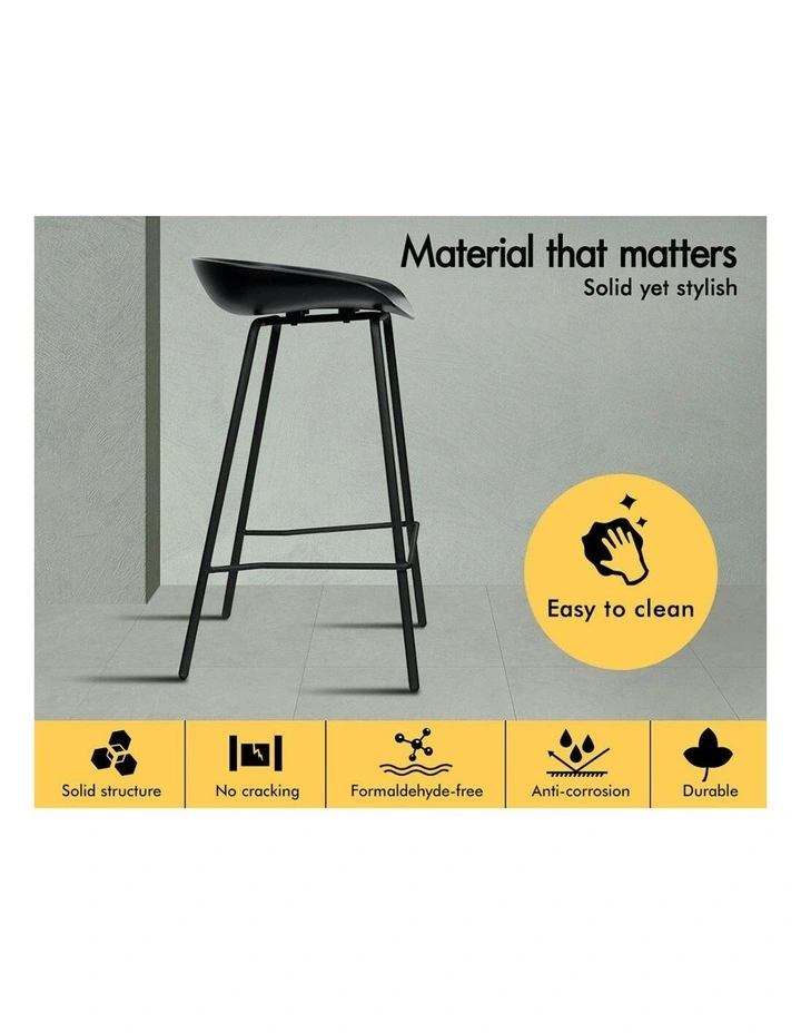 ALFORDSON Bar Stools Seamless Design Stools Black Finn x2 image 5