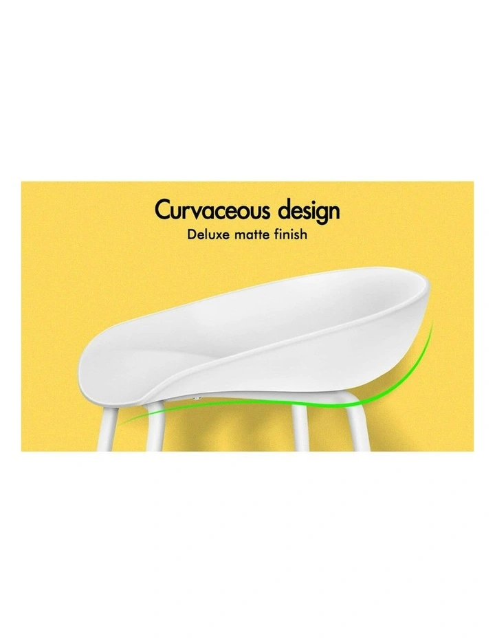 Alfordson 2x Kitchen Bar Stools Bar Stool Counter Chairs Metal White Finn image 4