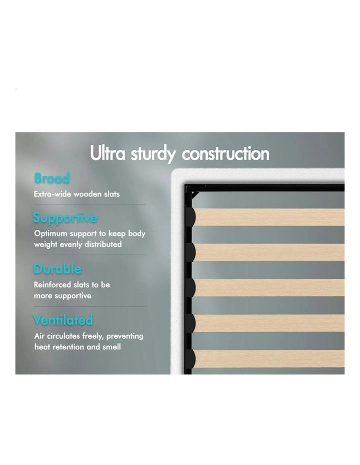 ALFORDSON Bed Frame Double Size Platform RGB LED Gas Lift Base Storage Boucle image 5