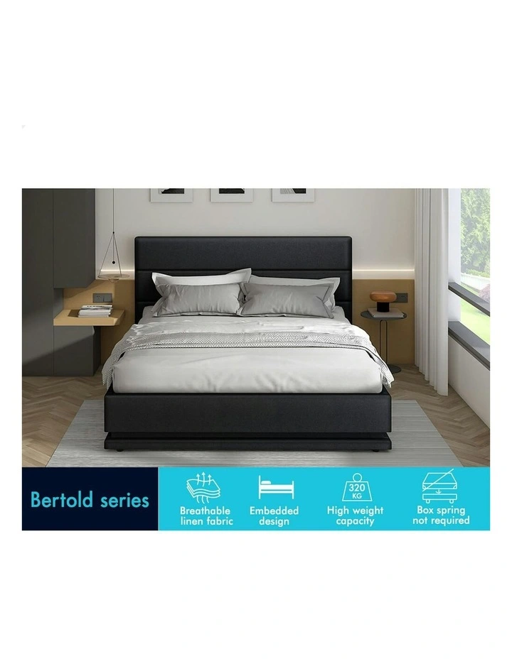 ALFORDSON Bed Frame Double Size Platform RGB LED Gas Lift Base Storage Charcoal image 2