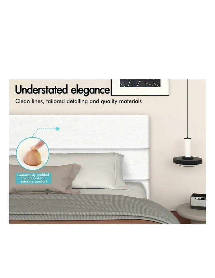 ALFORDSON Bed Frame King Size Platform RGB LED Gas Lift Base Storage Boucle image 5