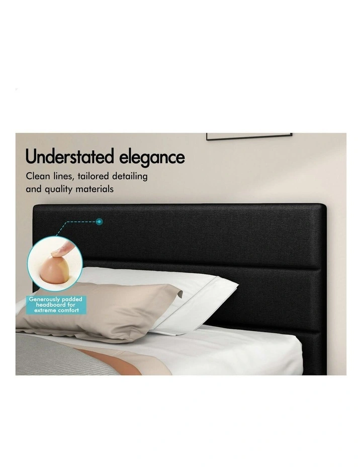 ALFORDSON Bed Frame Single Size Platform RGB LED Gas Lift Base Storage Charcoal image 5