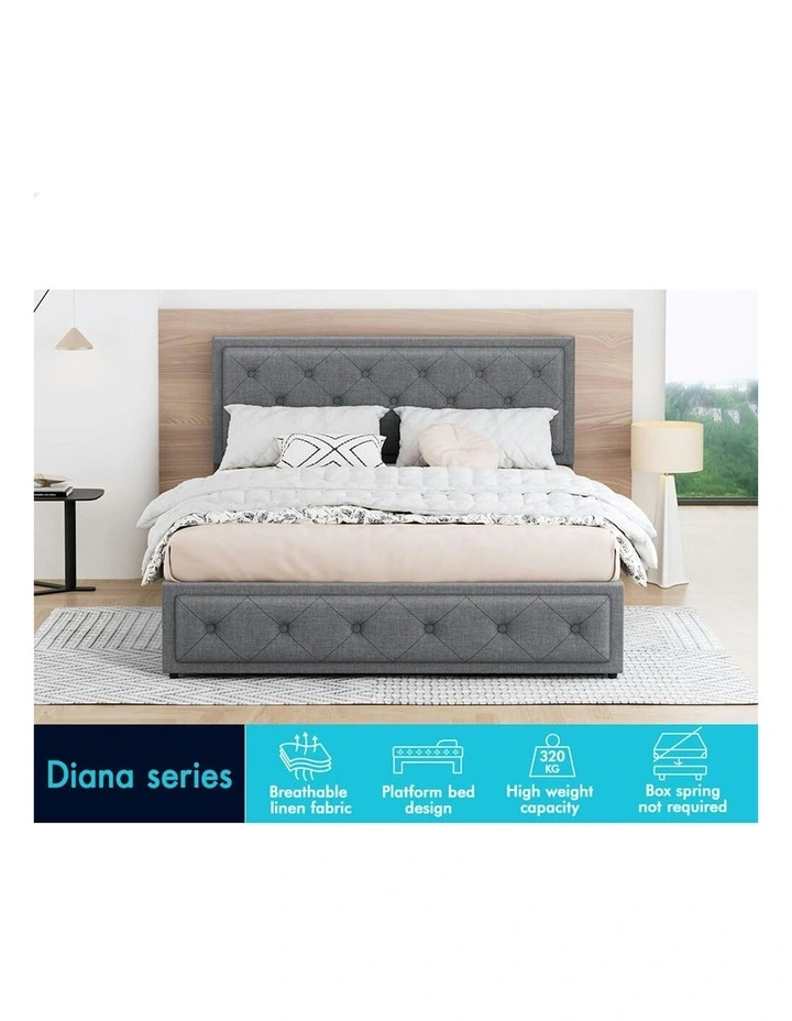 Gas Lift Double Size Bed Frame in Grey image 2