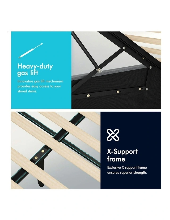 Gas Lift Double Size Bed Frame in Grey image 5