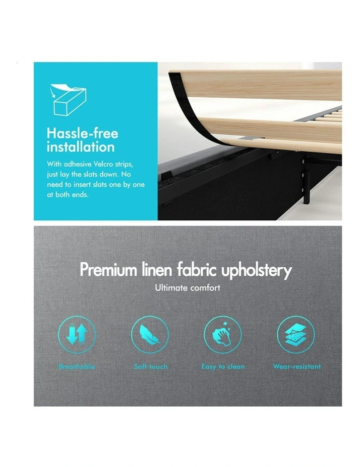 Gas Lift Double Size Bed Frame in Grey image 6