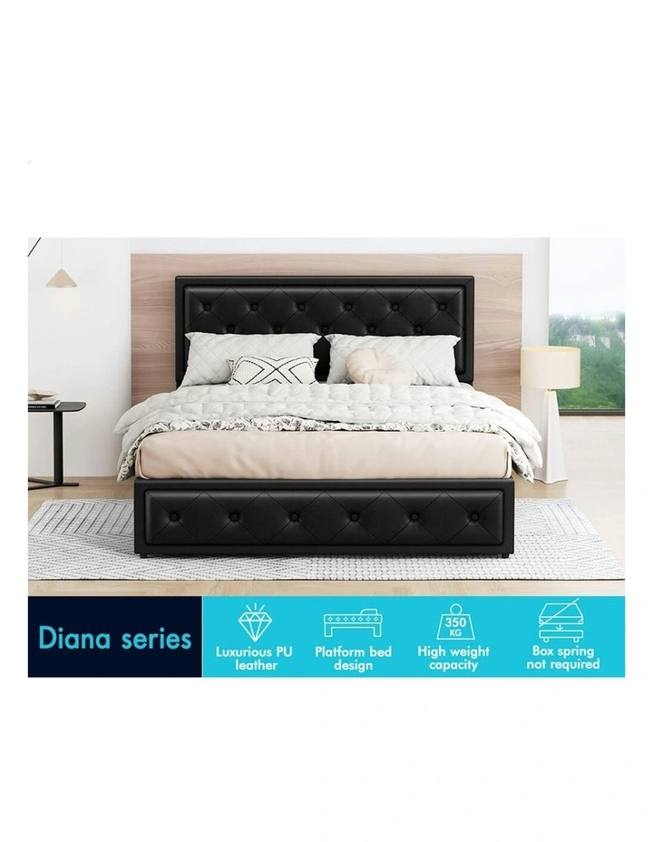 ALFORDSON Bed Frame King Size Gas Lift Storage Mattress Base Leather DIANA image 2