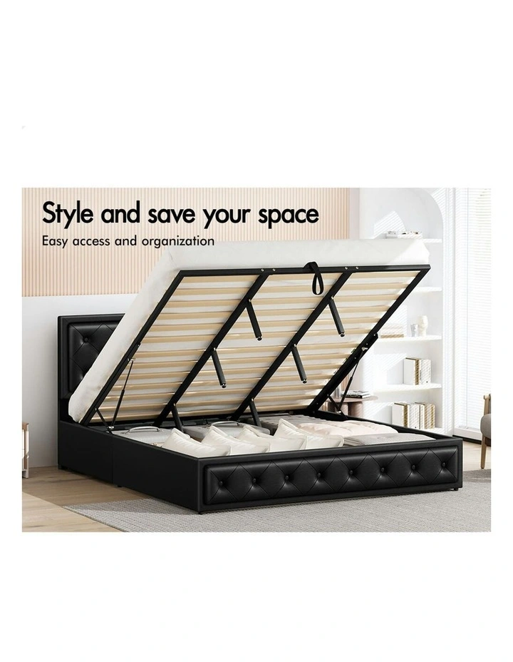 ALFORDSON Bed Frame King Size Gas Lift Storage Mattress Base Leather DIANA image 3