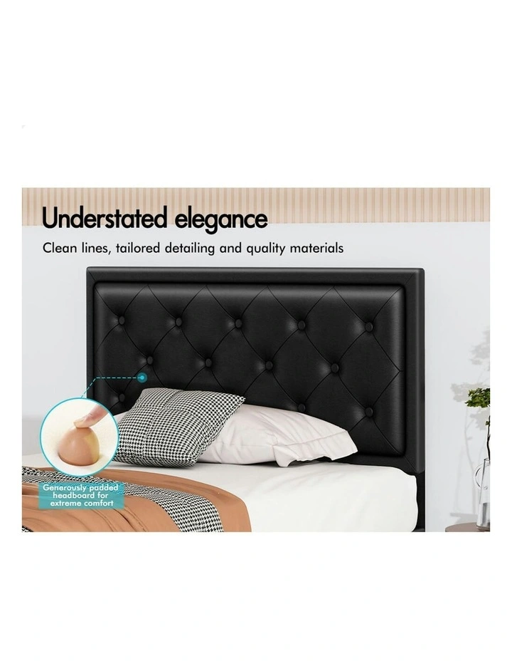 ALFORDSON Bed Frame King Single Gas Lift Storage Mattress Base Leather DIANA Black image 4