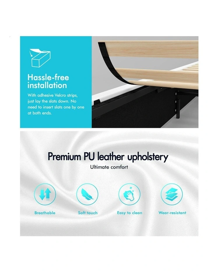 King Single Size Gas Lift Bed Frame in White image 6