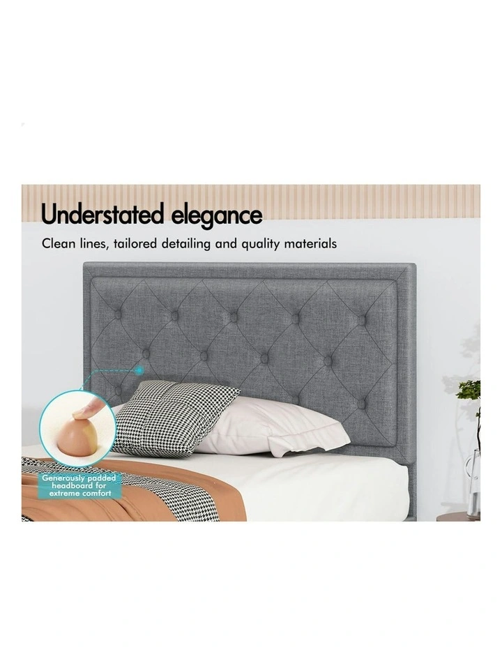 ALFORDSON Bed Frame Single Size Gas Lift Storage Mattress Base Fabric Grey DIANA image 4