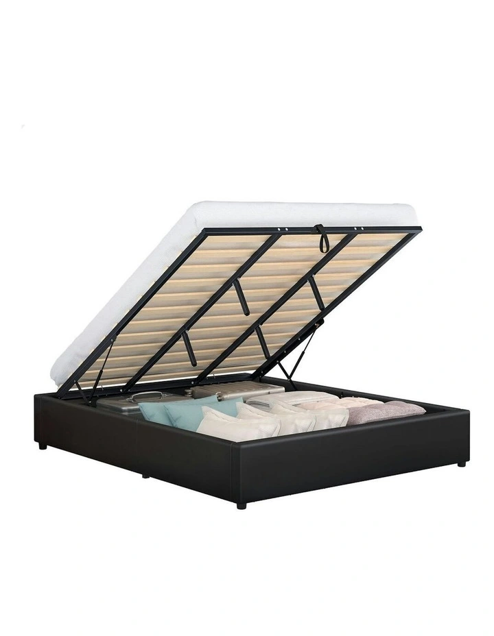 King Size Gas Lift Bed Frame in Black image 1