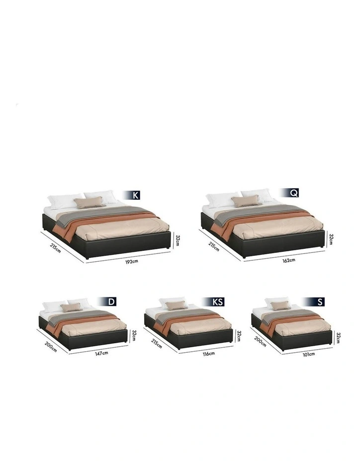 King Size Gas Lift Bed Frame in Black image 7